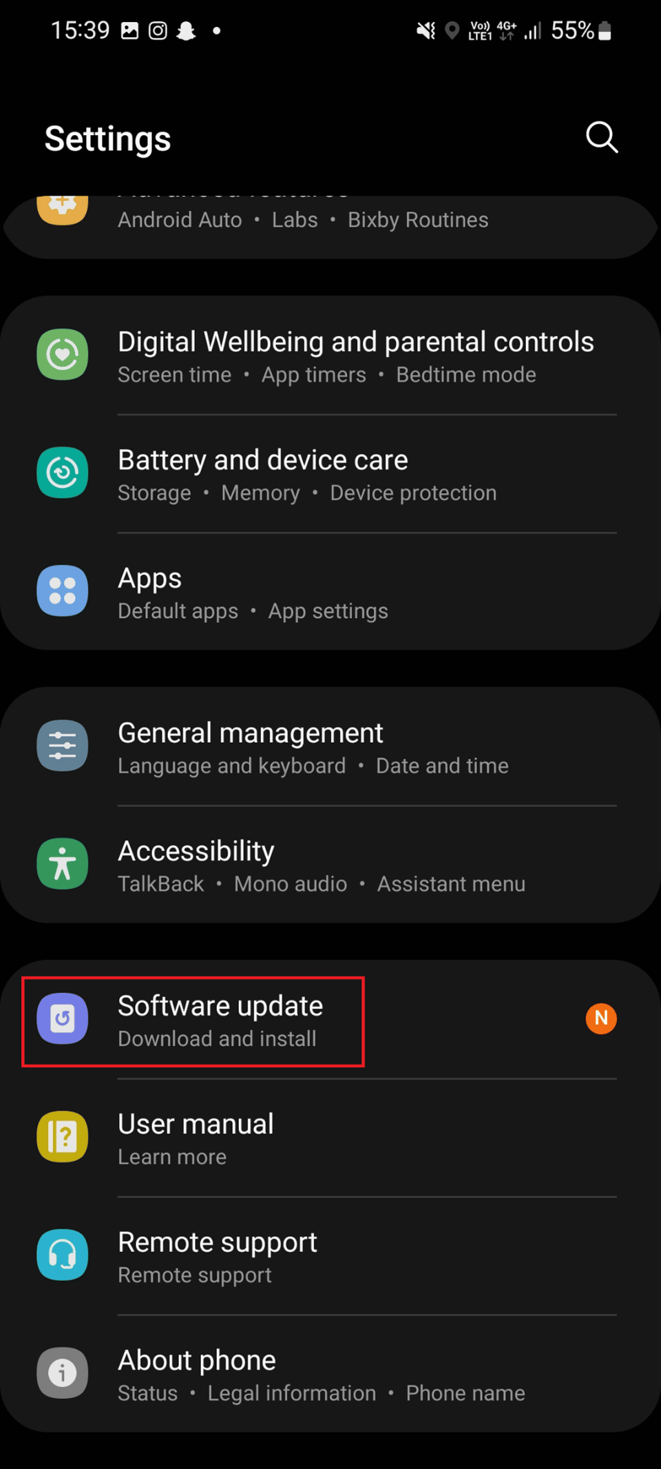 software update