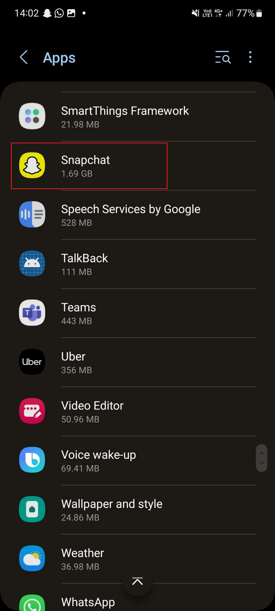 snapchat on apps