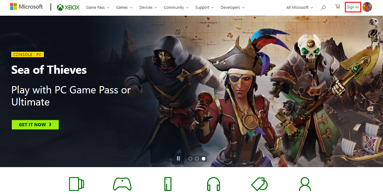 Click on the Sign in icon at the top right corner | 