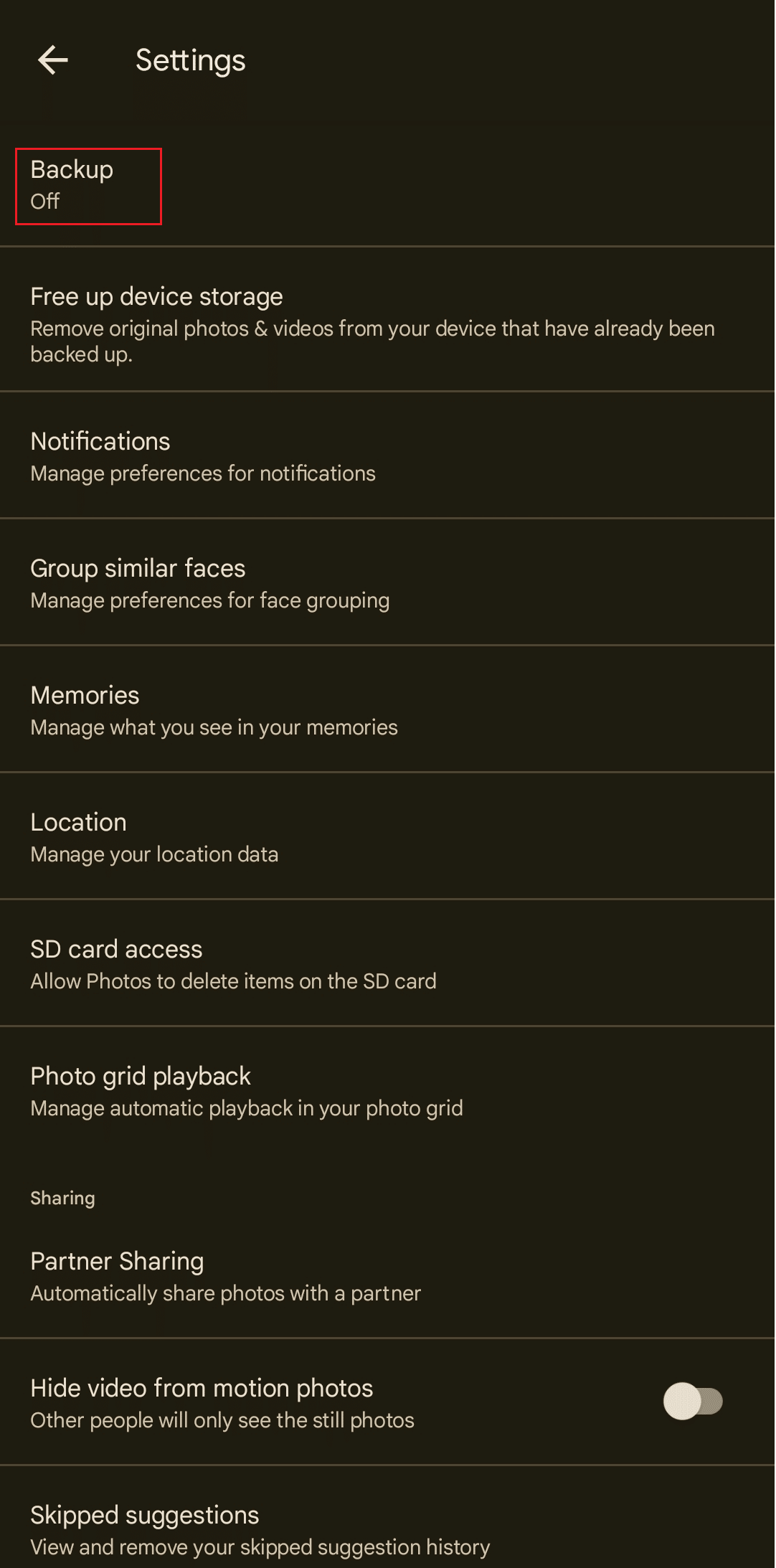 Backup and toggle to turn it on | Fix WhatsApp Photos Not Backing Up to Google Photos on Android