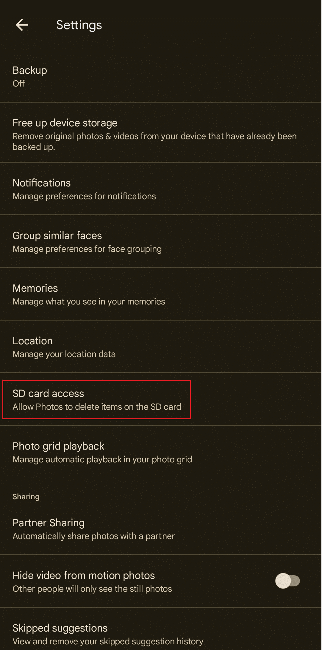 SD card access | Fix WhatsApp Photos Not Backing Up to Google Photos on Android