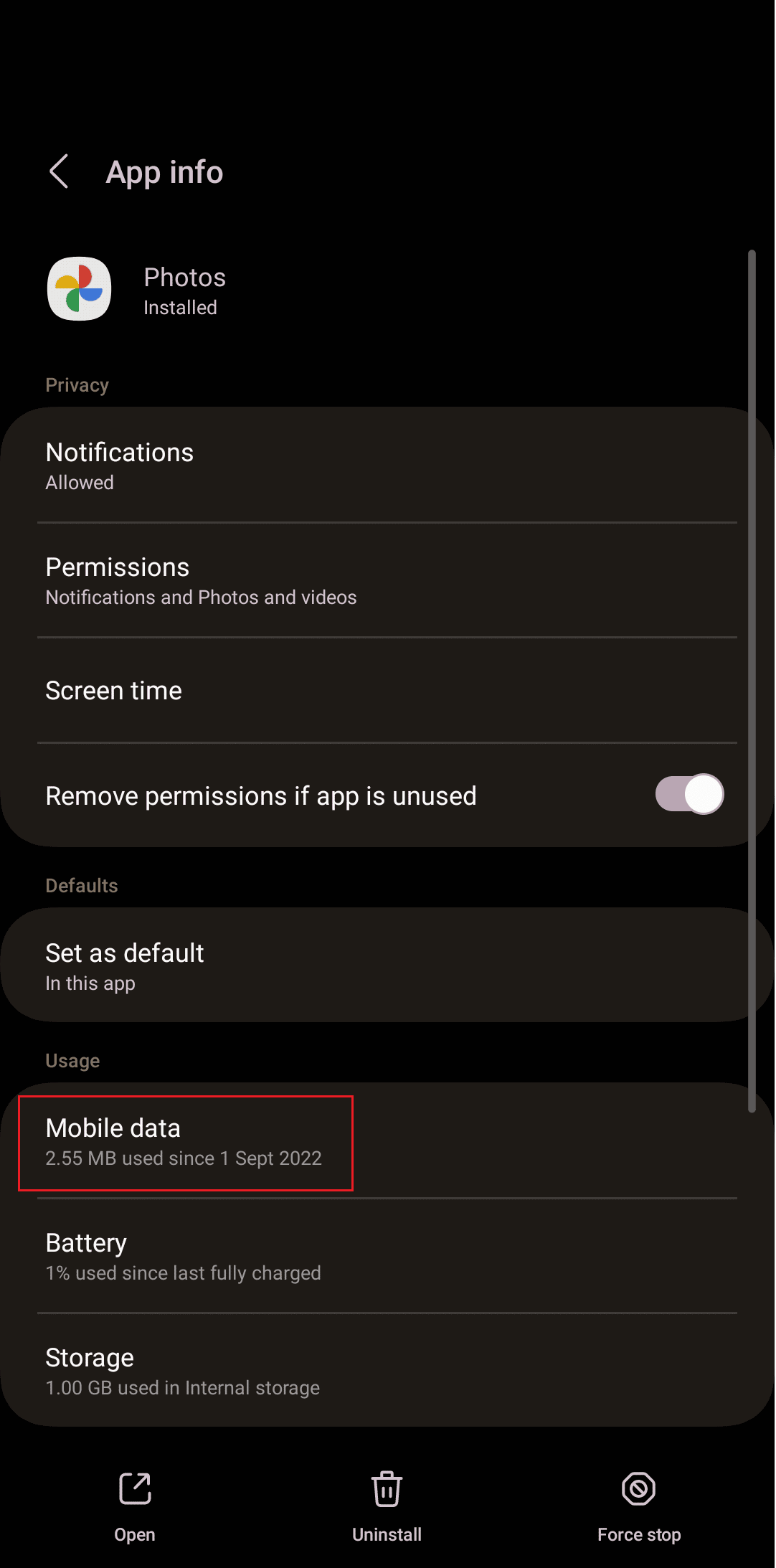 Mobile data option