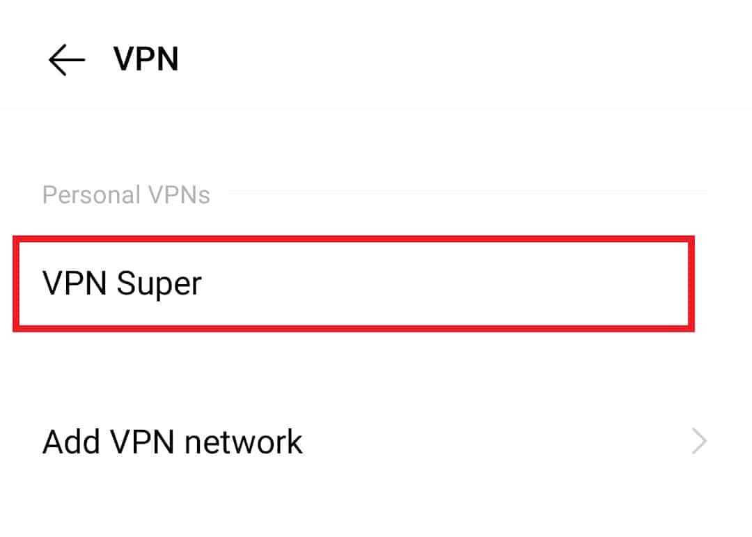 Open the VPN service