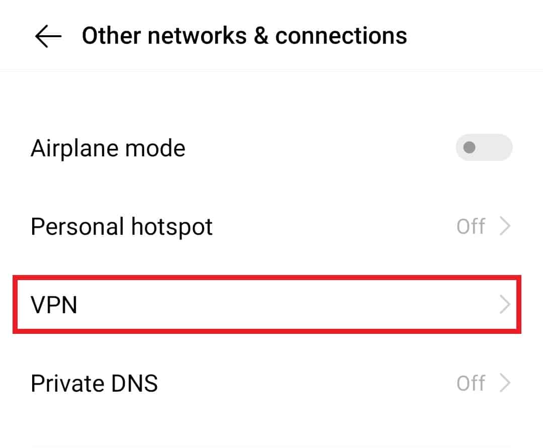 Tap on VPN