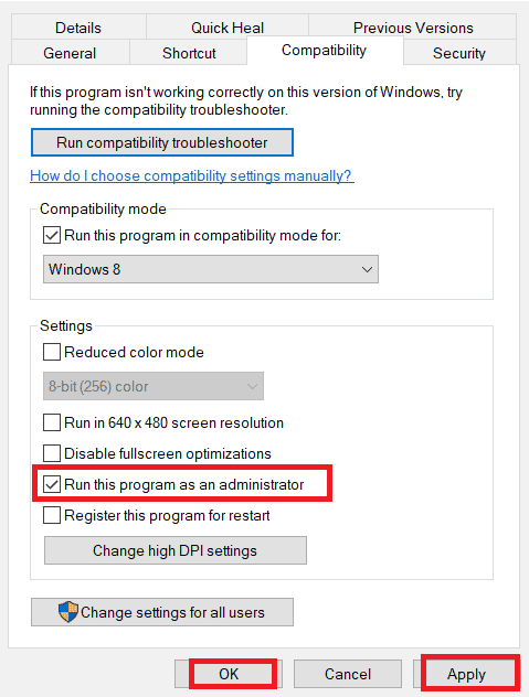 Run this program as an administrator