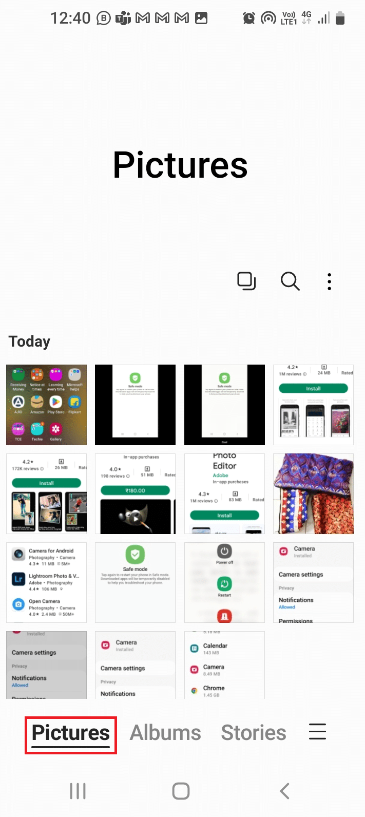 Select the photo in the Pictures tab