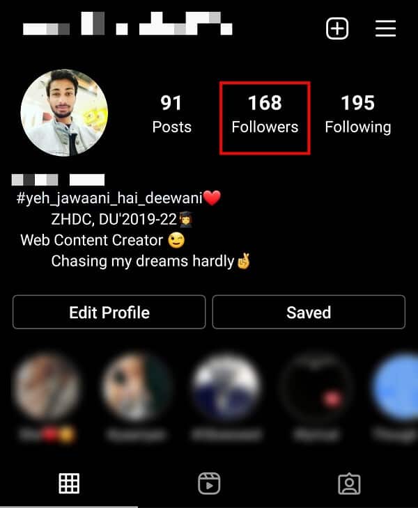 Tap on Followers