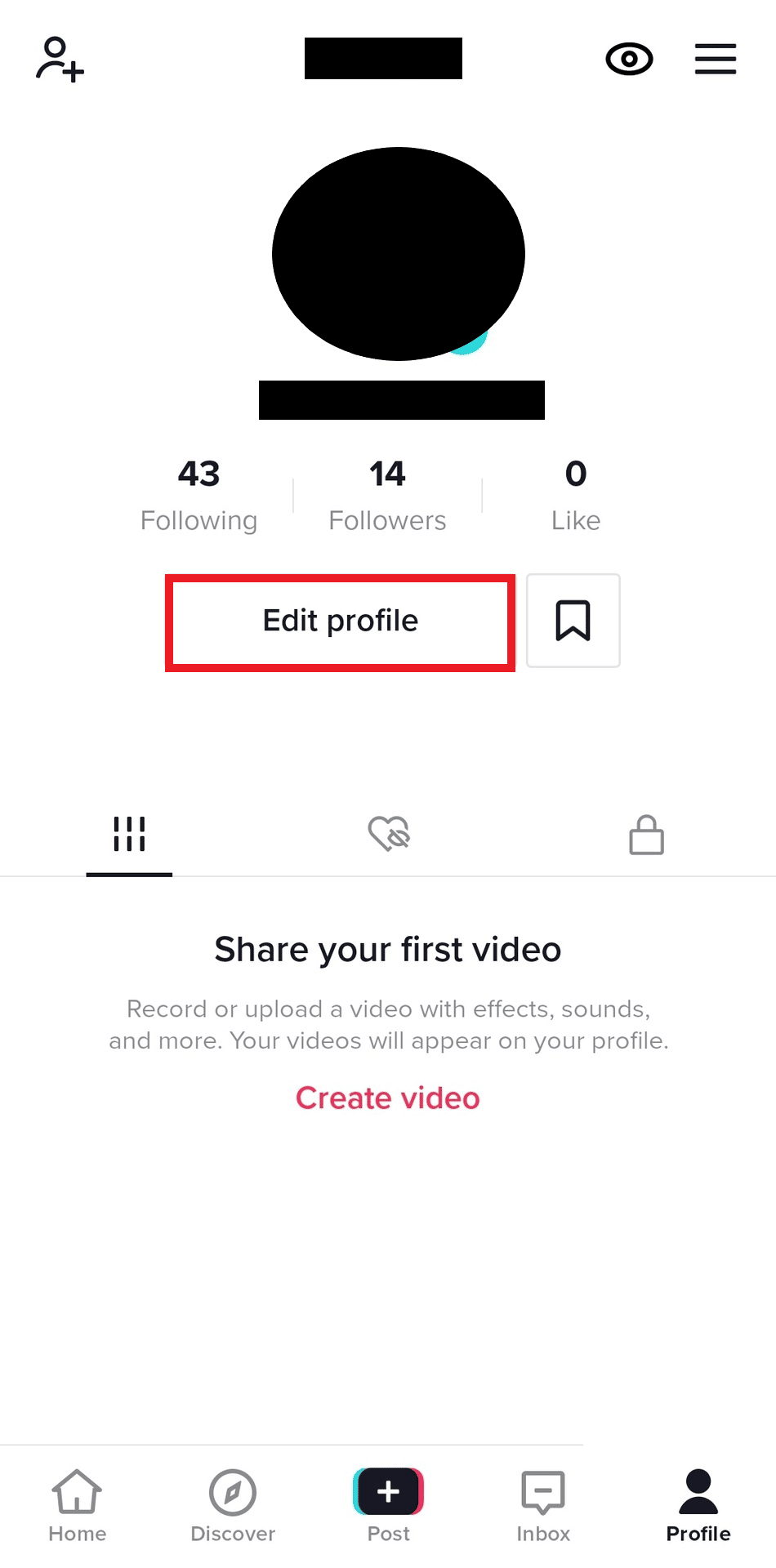 tap on Edit profile