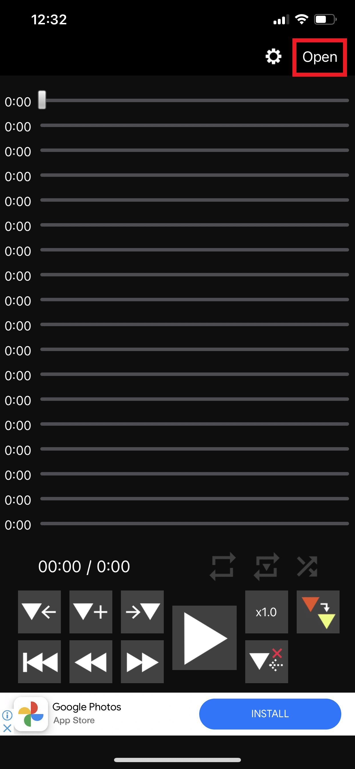 Launch Audipo and tap on Open | Spotify slow down songs