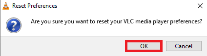 click OK to confirm the action
