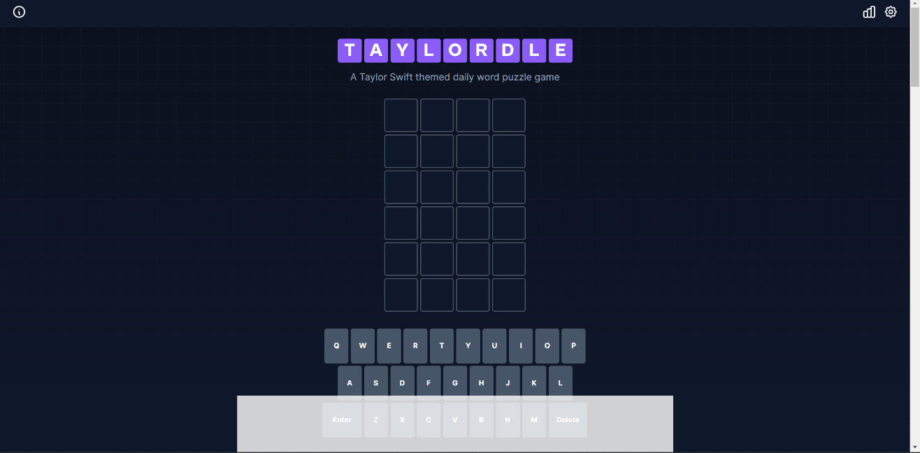 To play the game, all you need to do is visit Taylordle or other Taylordle alternative sites, that are available on the internet.