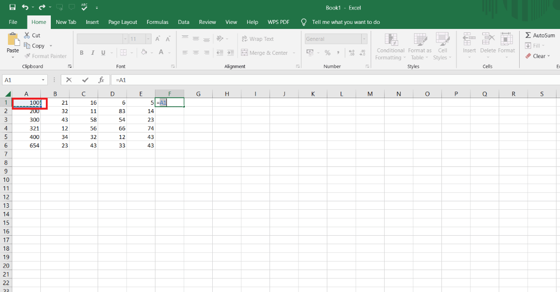 Click on the first cell. | How to Subtract Multiple Cells in Excel