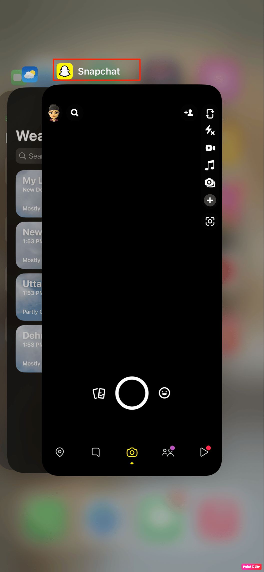 swipe up to close snapchat