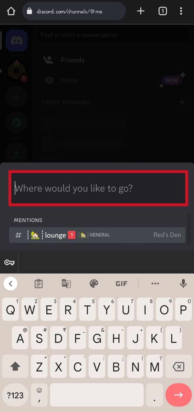 Type in the search in the Where would you like to go? text box