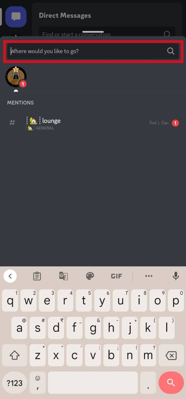 Type in the search in the Where would you like to go? text box