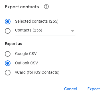 click on Export