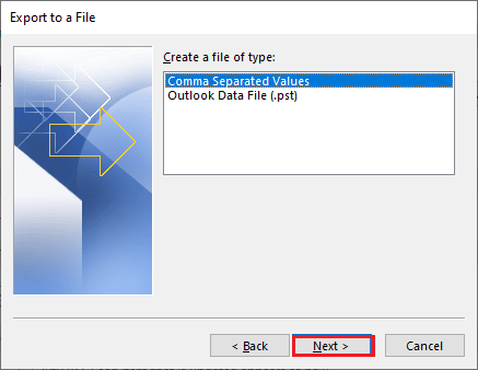 Press the Comma Separated Value DOS option. How to export email addresses from Gmail