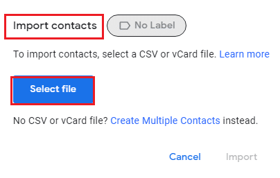 click on Select file