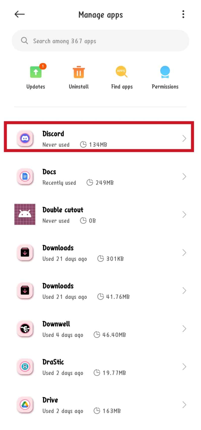 Tap on the Discord app
