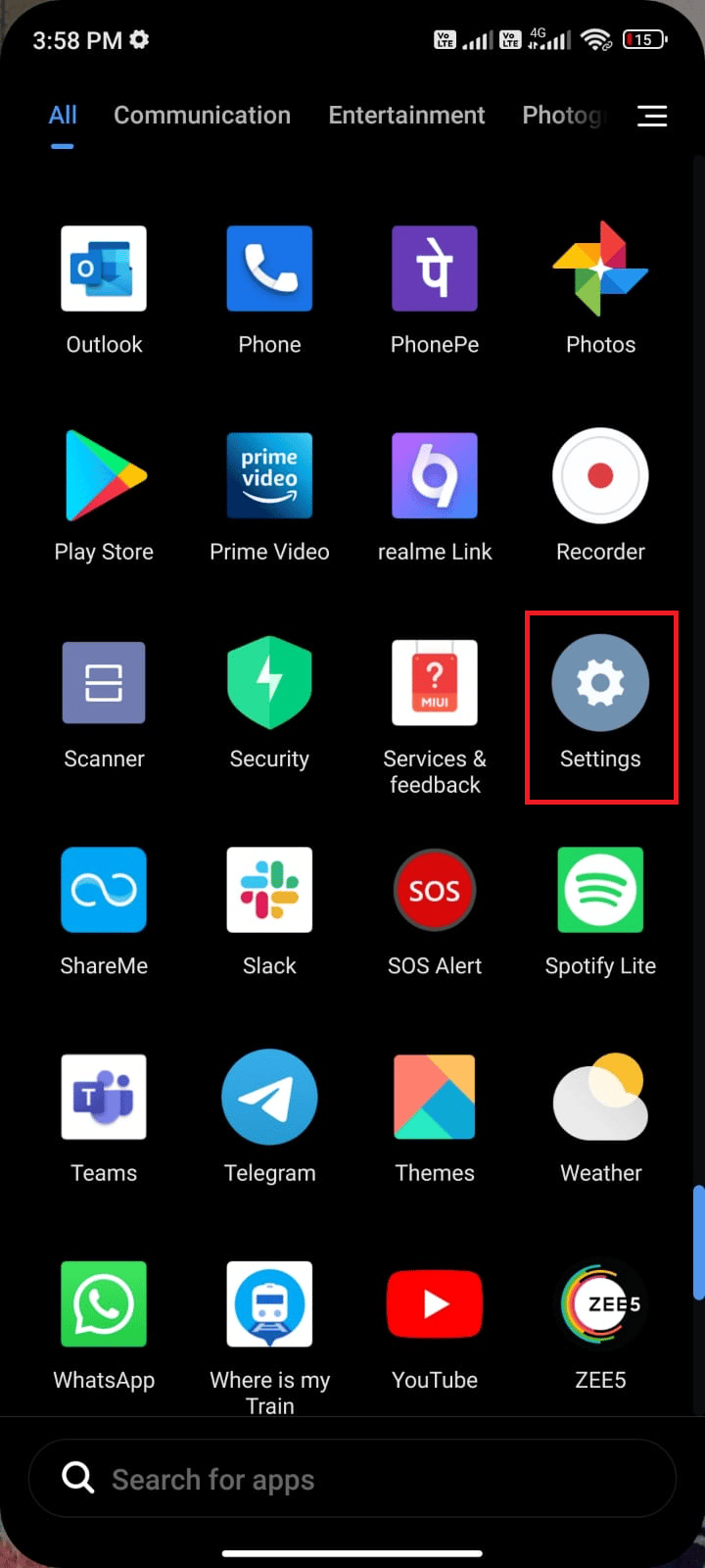 Tap on the Settings app