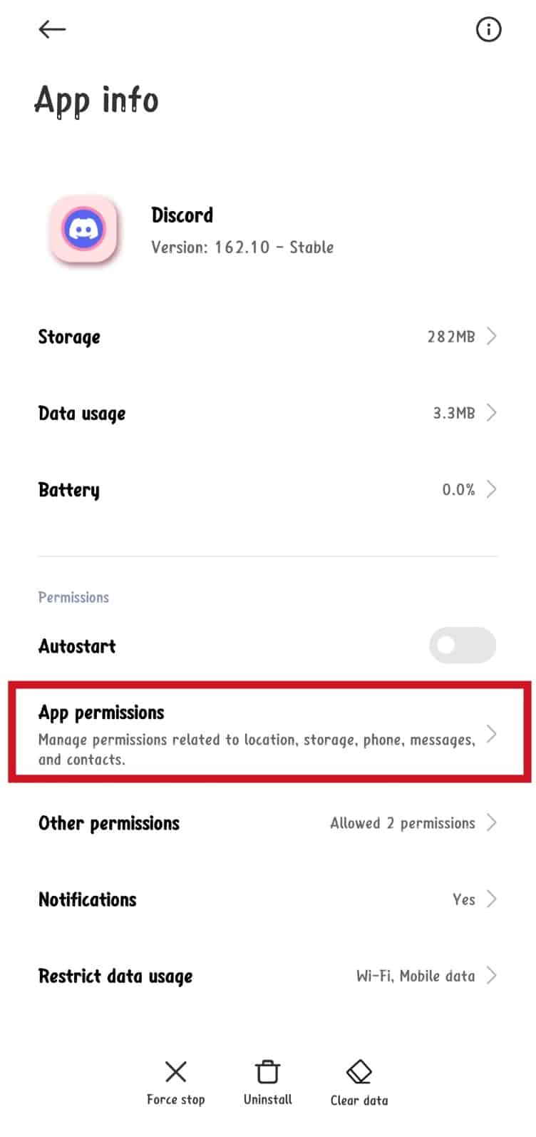 Tap on App permissions