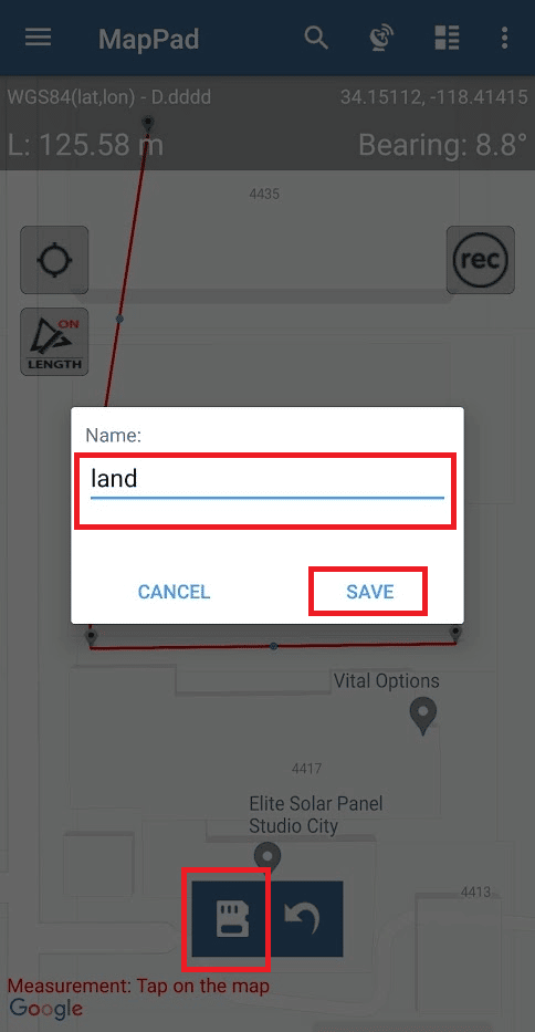 Save icon - desired name - SAVE | How to Use GPS Survey App Surveying with Android Smartphone Application