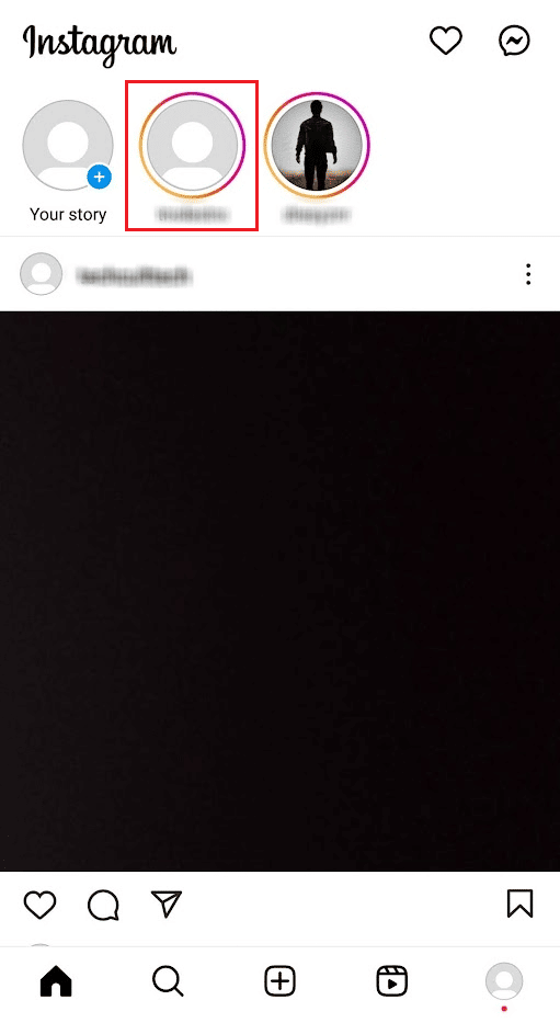 Tap on the previous story from the feed tab on the IG app to see the next desired story with a half swipe