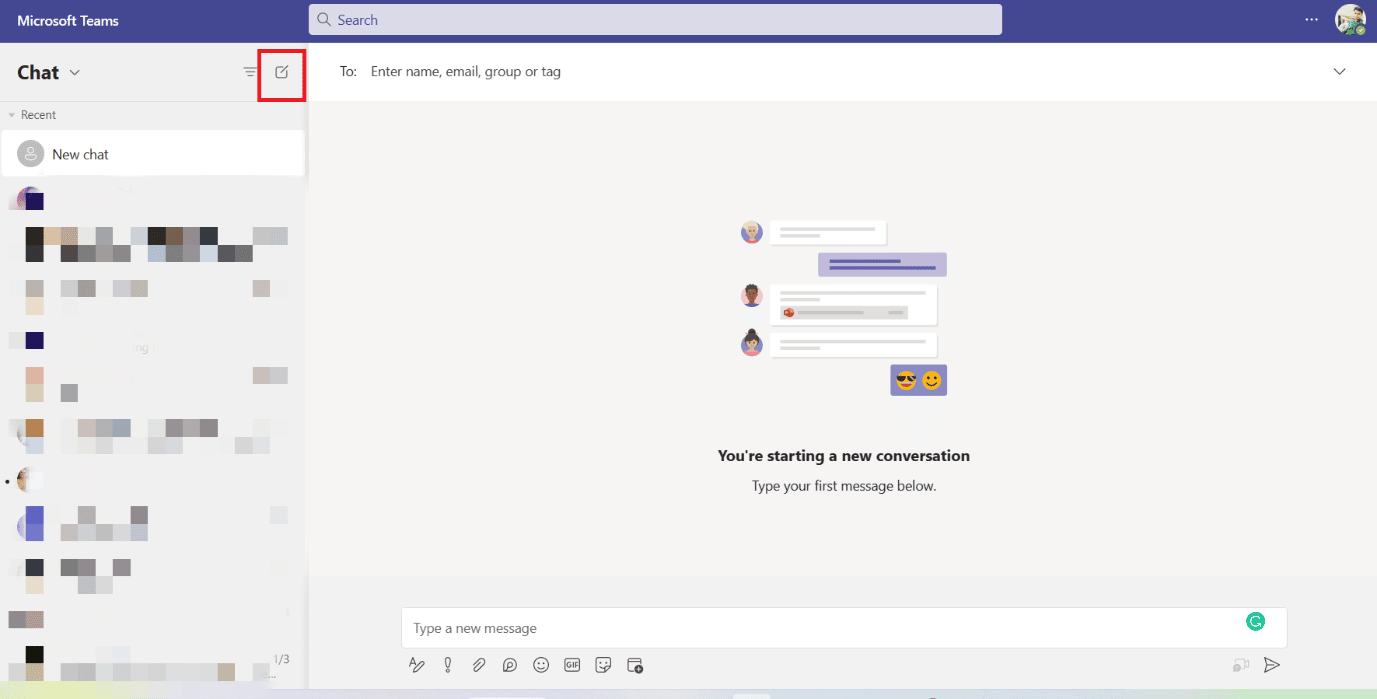 choose the New Chat icon option