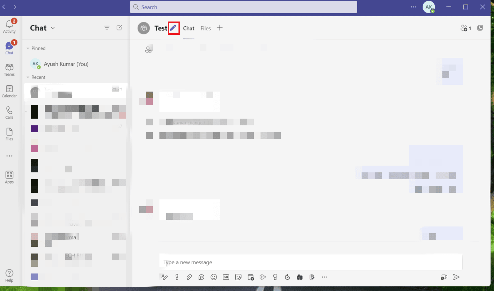 Click on the pencil icon