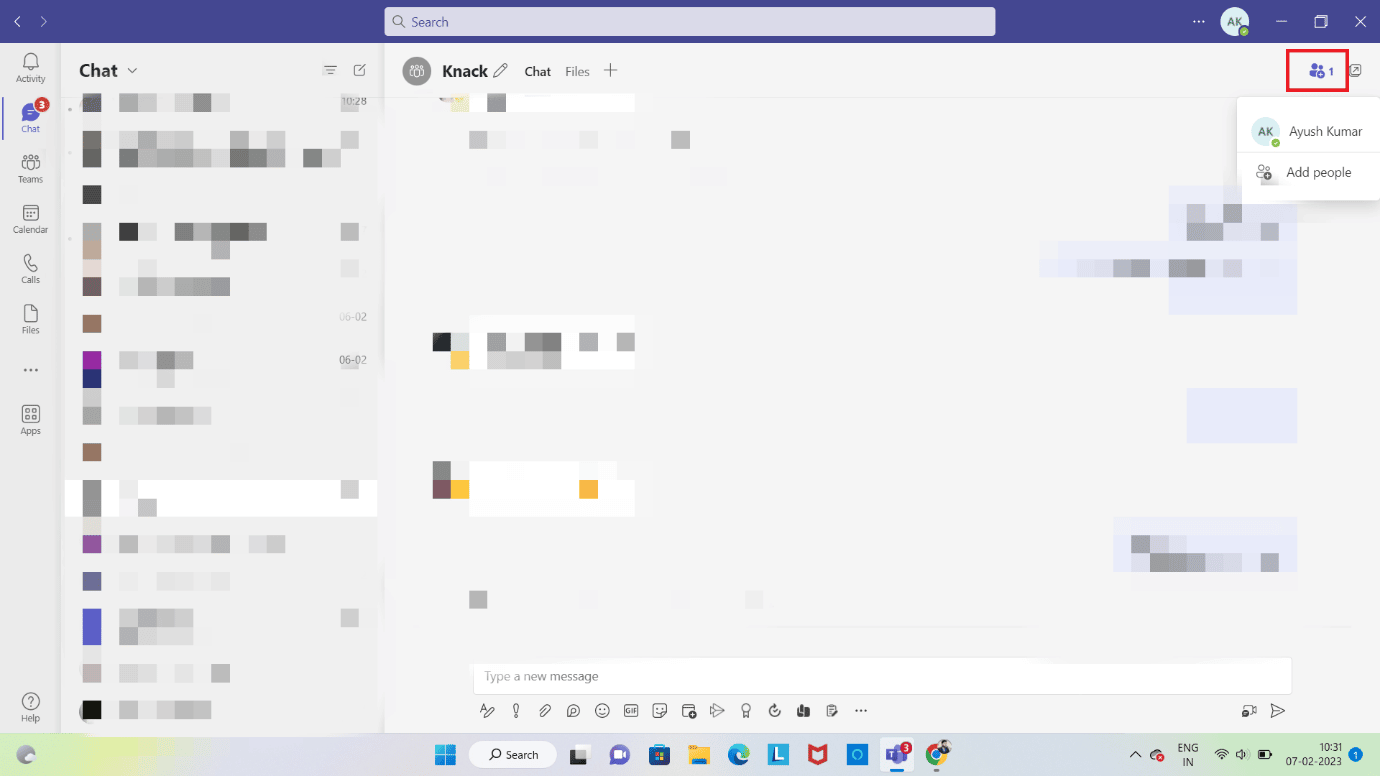 Click on the people. How to Create a Group in Teams