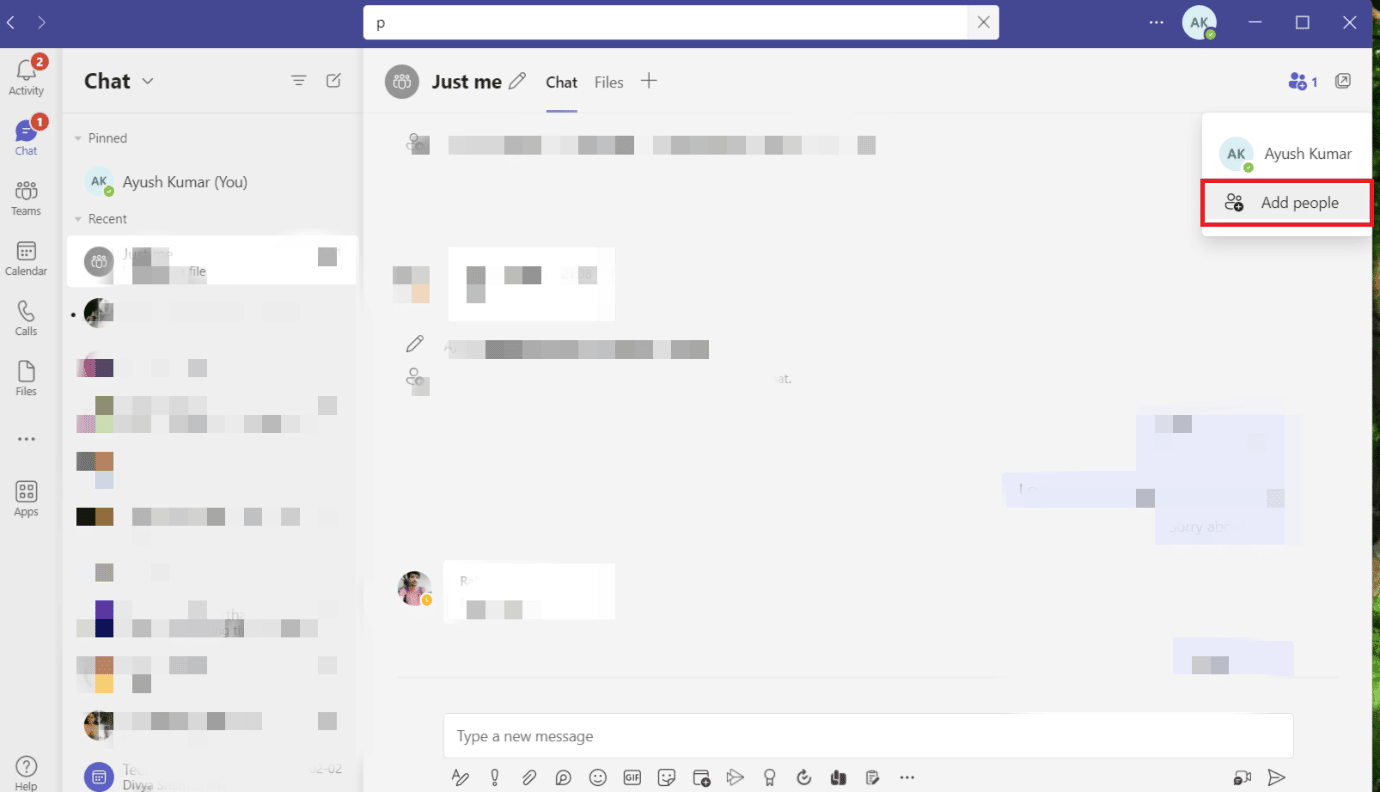 Click on the Add People option