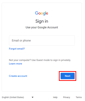 Enter your email or phone number and click on the Next button. | How to Remove YouTube from Smart TV