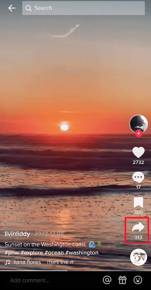 desired video - share icon