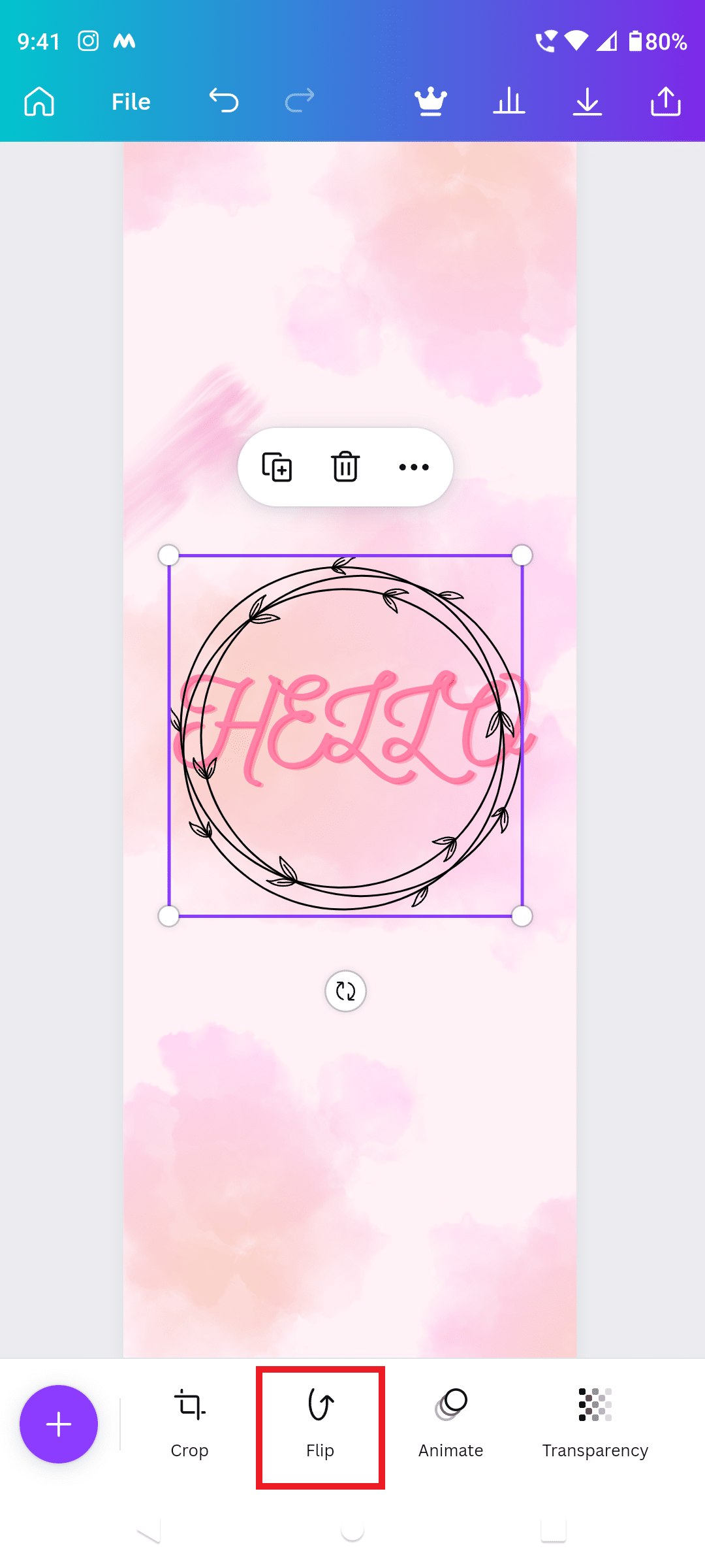 tap on the element and choose the Flip option. How to Rotate Image in Canva