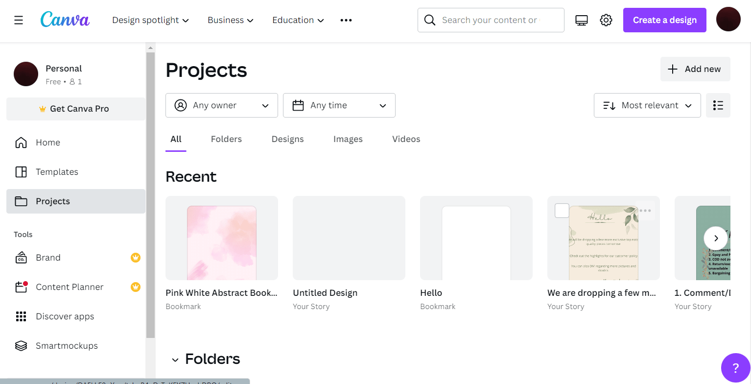 Pick the project on canva. How to Rotate Image in Canva