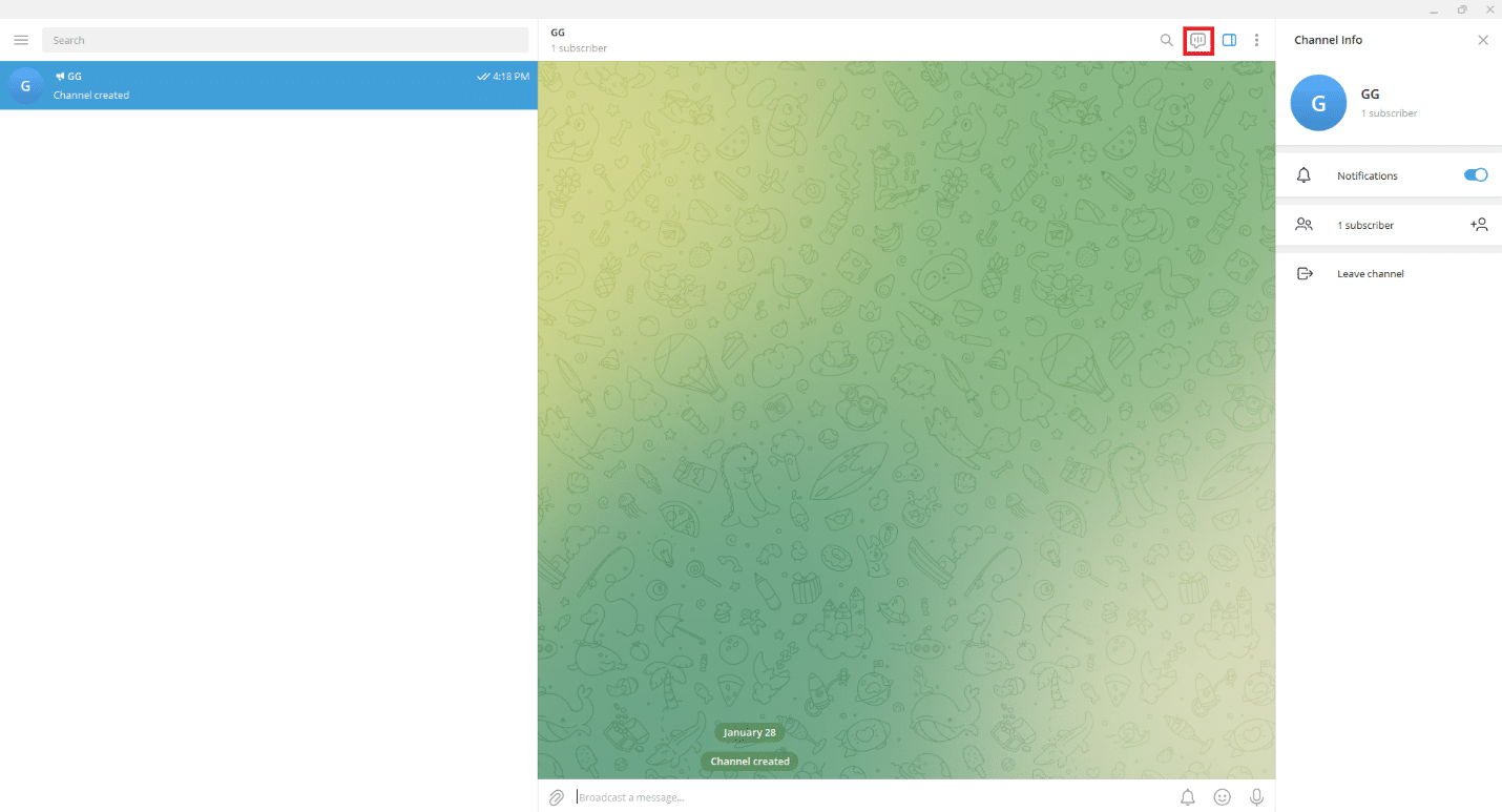 Go to the conversation header and click on the stream icon