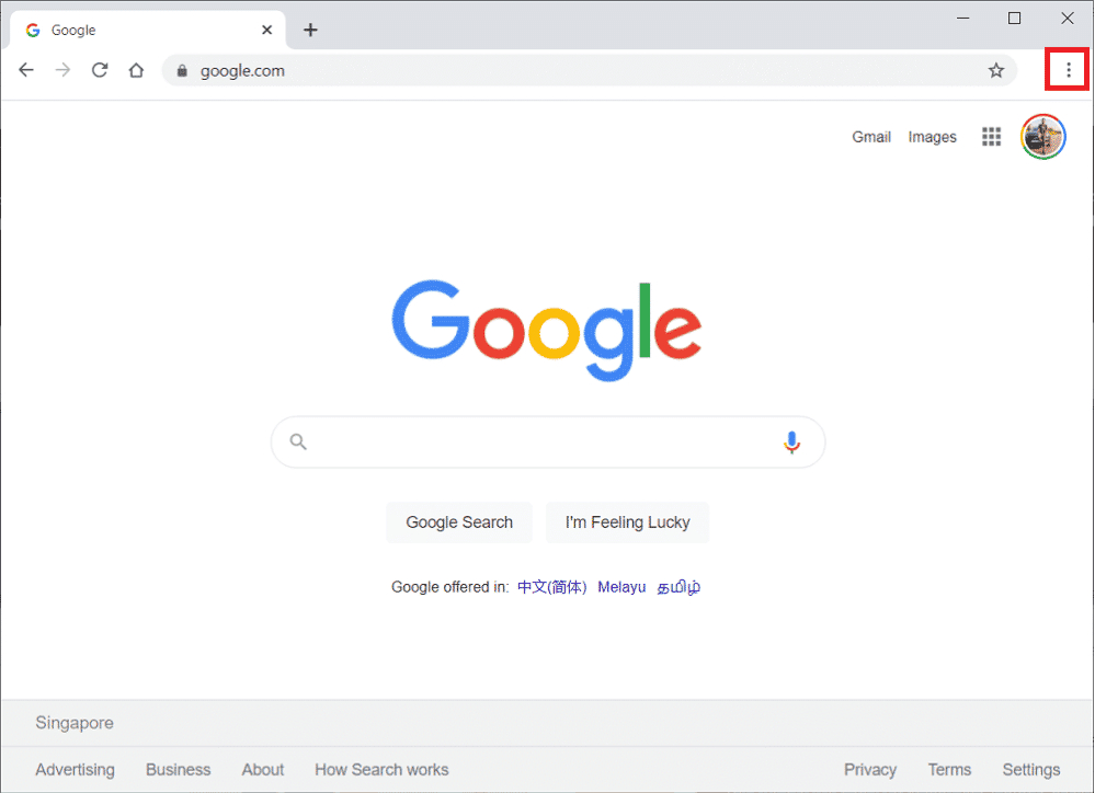 Launch Google Chrome and click on the three dotted icon