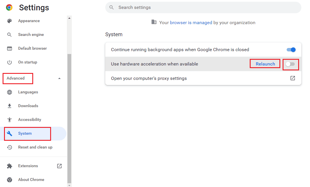 toggle off the Use hardware acceleration when available setting. Fix Google Sheets is Not Saving