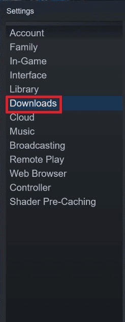 steam settings option