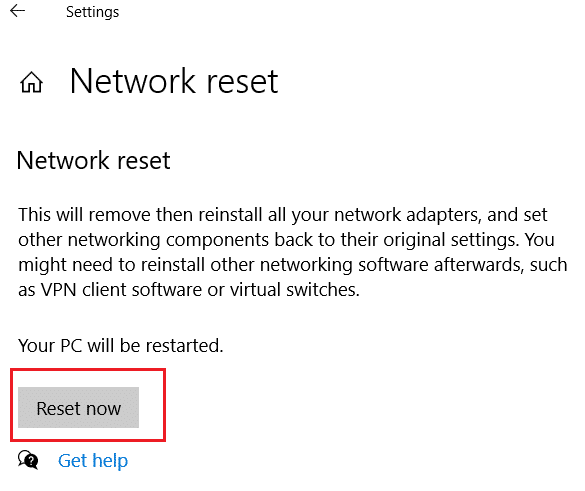 Click on Reset now under Network reset section. Fix Destiny 2 Error Code Anteater