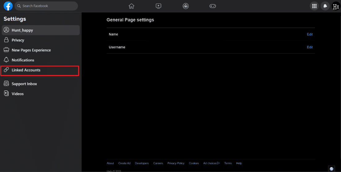 click on Linked Accounts. How to Unlink WhatsApp from Facebook Page