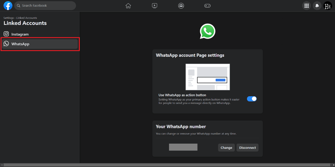 Click on the WhatsApp tab