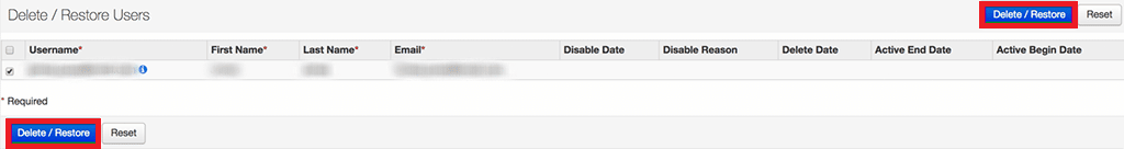 click on the Delete Restore option
