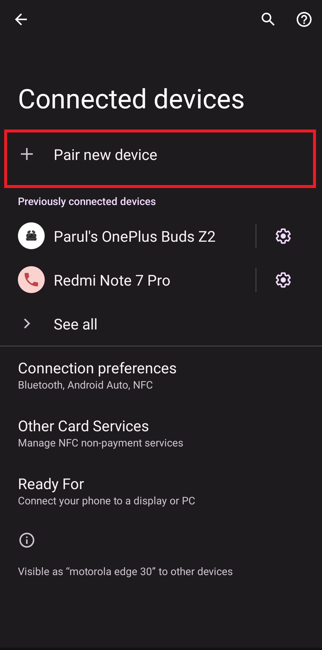 Tap on Pair a new device 