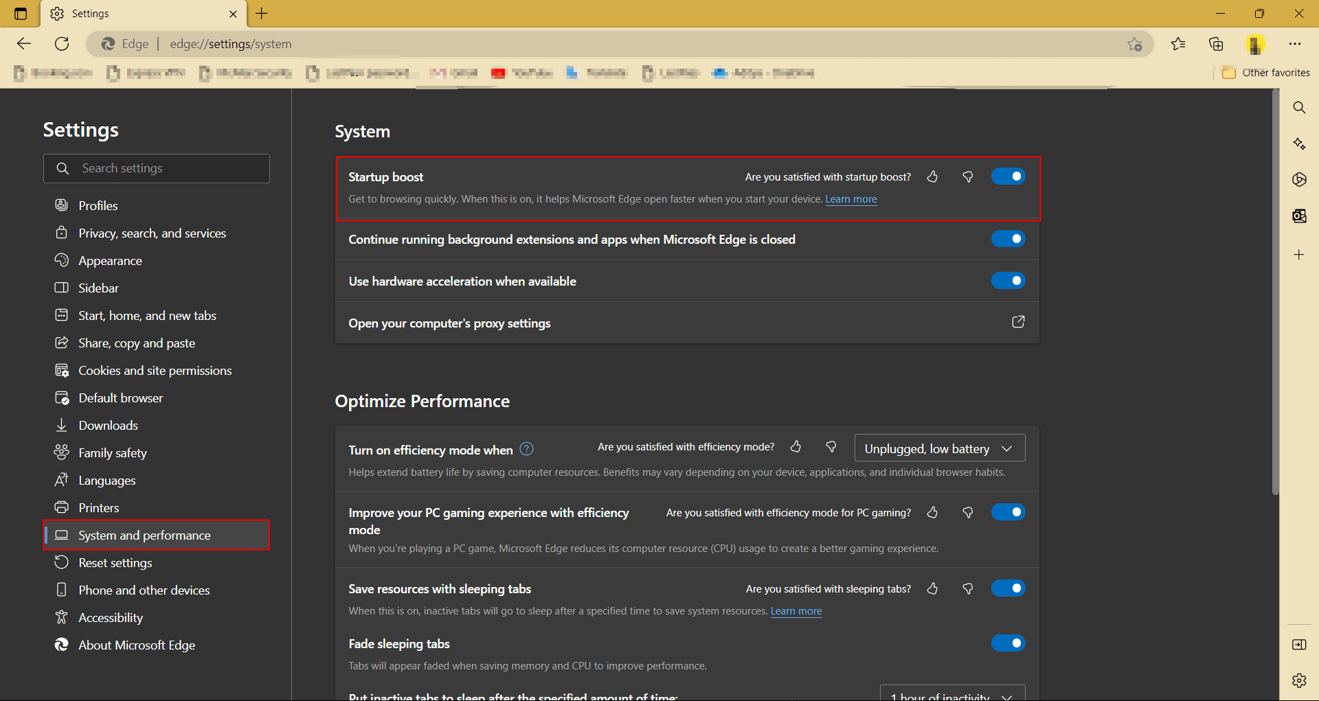 enable Startup Boost