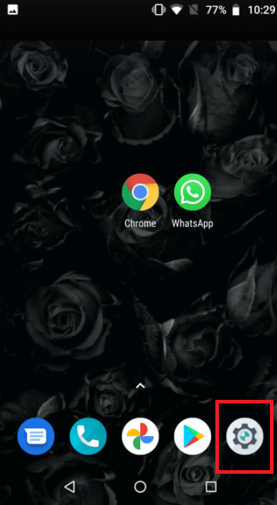 Go to the Settings menu. 