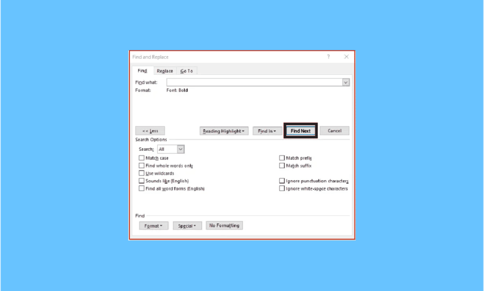 How to Find the Next Instance of Text Formatted in Bold