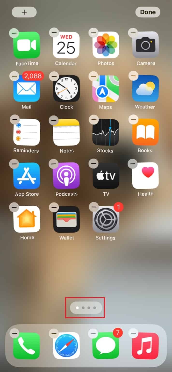 Now, tap on the dots at the bottom to edit Home Screen pages | can’t find app on iPhone