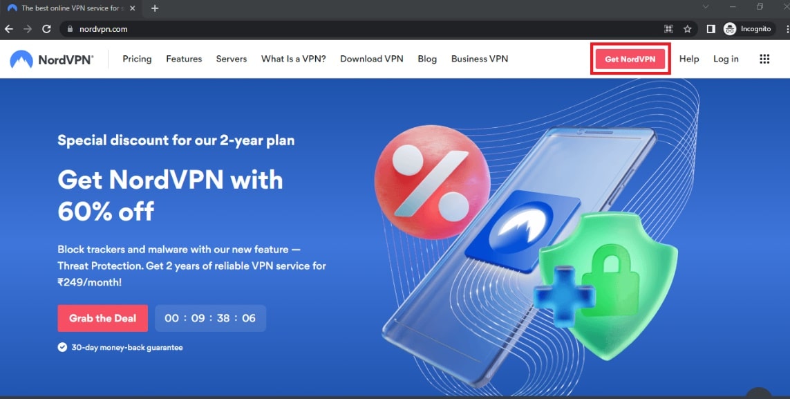 Click on the Get NordVPN button. | How to Fix TikTok Error 2433