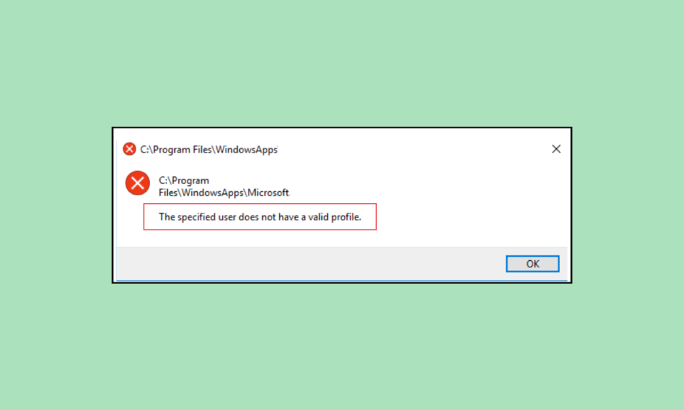 How to Fix the Specified User Does Not Have a Valid Profile